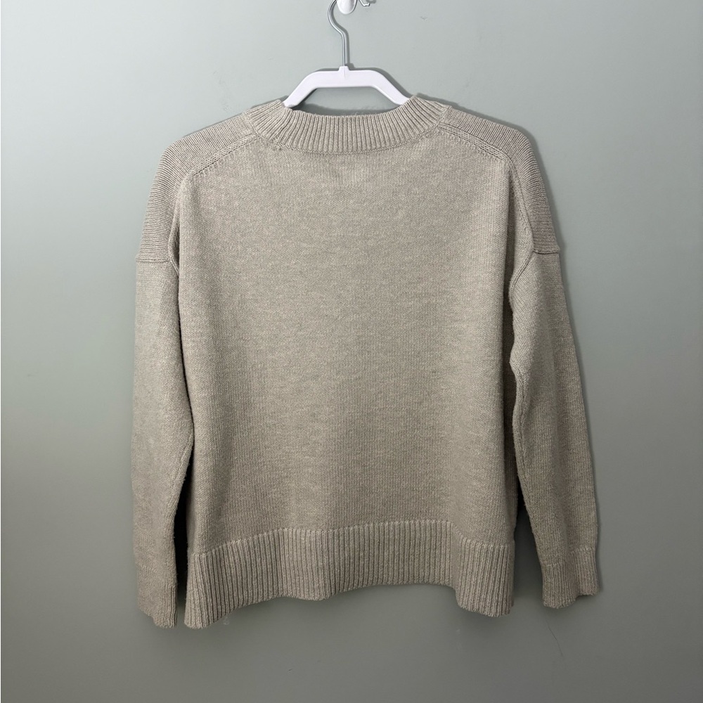 Madewell Gray "Brownstone" Side-Button Crewneck Sweater Size M - Picture 10 of 14
